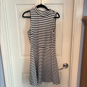 Old Navy Black and White Striped Mini Dress